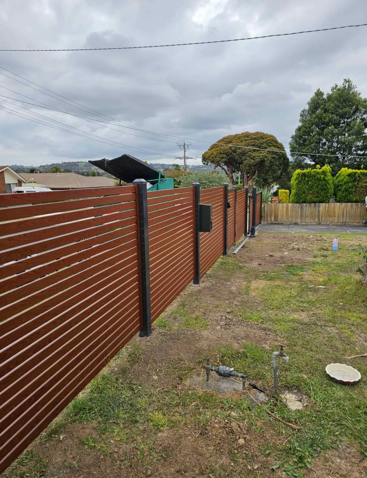 Woodgrain horizontal aluminium slat, Werribee