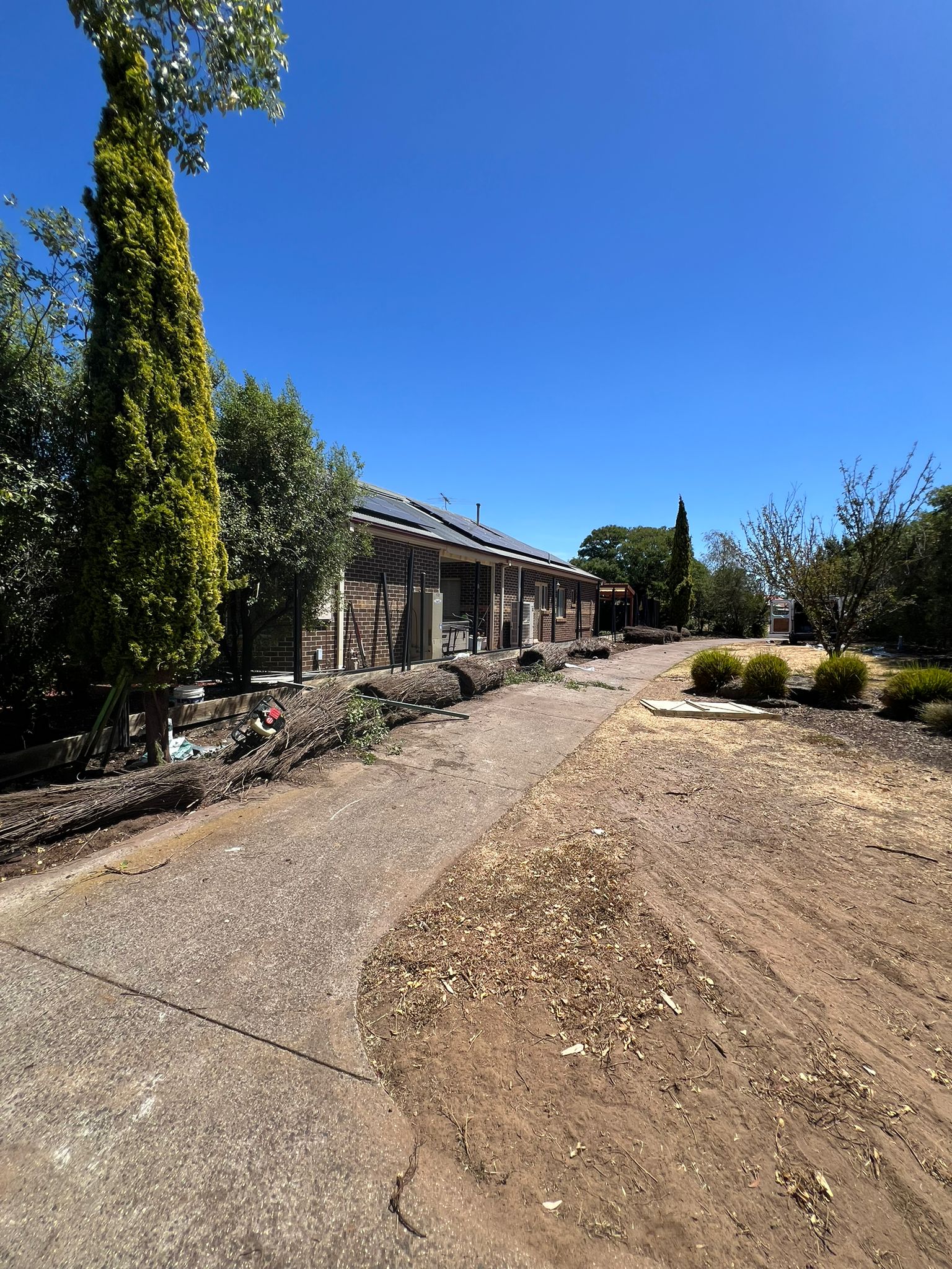 Old timber and debris before Colorbond install, Altona