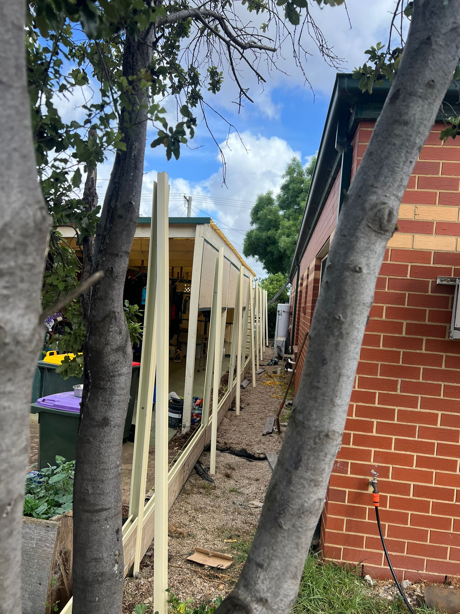 Boundary before Colorbond install, Derrimut