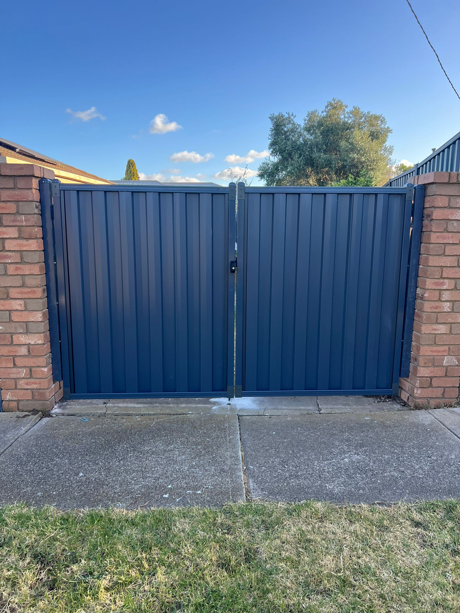 Finished Colorbond sliding gate, Truganina